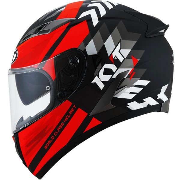 KYT Falcon FR Matt Black Red Fluo