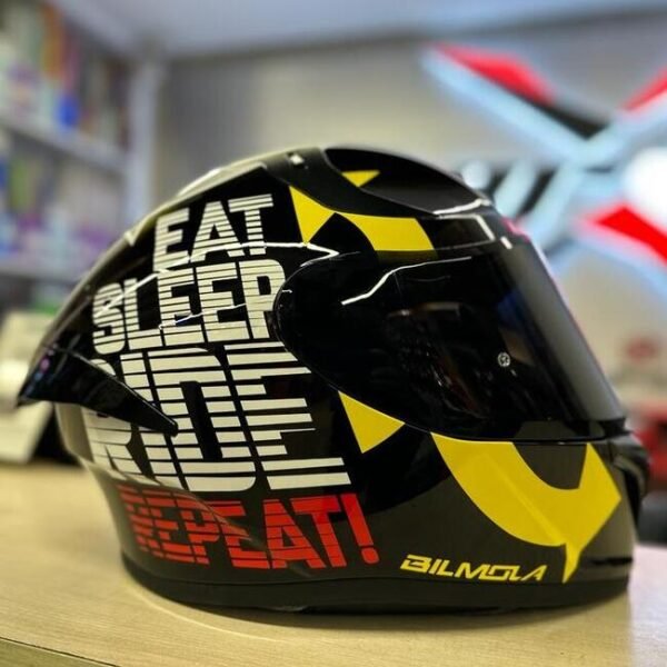 BILMOLA Eat Sleep Ride Repeat BILMOLA - Eat Sleep Ride Repeat (Built in Black Visor)