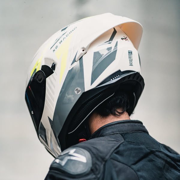 X2 Helmet Snow White GearX X2- Snow White (Free Smoke Visor & Spoiler)