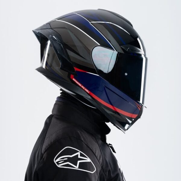 R1SV Abstract Blue 3 X Helmet R1SV - Abstract Blue (Clear & Black Visor Included)