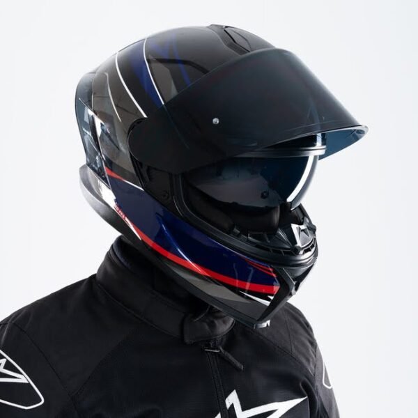 R1SV Abstract Blue 4 X Helmet R1SV - Abstract Blue (Clear & Black Visor Included)