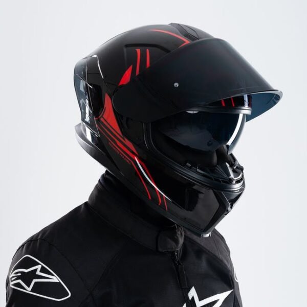 R1SV Blazing Red 4 X Helmet R1SV - Blazing Red (Clear & Black Visor Included)