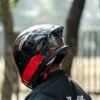 R1SV Abstract Red 2 X Helmet R1SV - Abstract Red (Clear & Black Visor Included)
