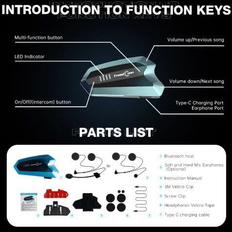Freedconn Hero Bluetooth Helmet Intercom (6 Riders)